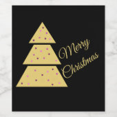 Golden Christmas Tree Label Set ワインラベル (シングルラベル)