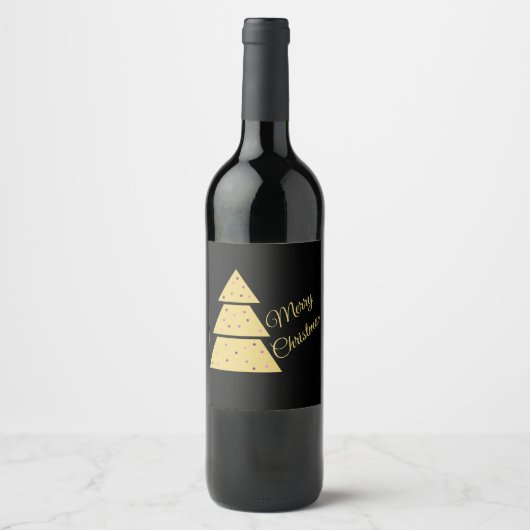 Golden Christmas Tree Label Set ワインラベル (正面)