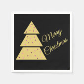 Golden Christmas Tree Paper Napkins スタンダードカクテルナプキン (正面)