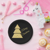 Golden Christmas Tree Paper Plate ペーパープレート (パーティー)