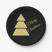 Golden Christmas Tree Paper Plate ペーパープレート (正面)