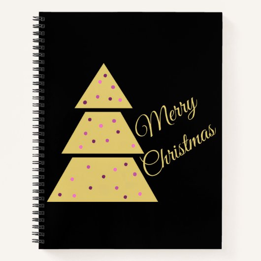 Golden Christmas Tree Spiral Notebook ノートブック (正面)
