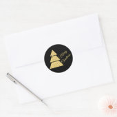 Golden Christmas Tree Sticker ラウンドシール (封筒)