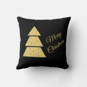 Golden Christmas Tree Throw Pillow クッション (裏面)