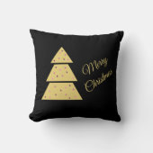 Golden Christmas Tree Throw Pillow クッション (正面)