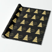 Golden Christmas Tree Wrapping Paper ラッピングペーパー (アンロールド)