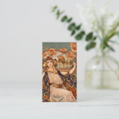 Golden Chrysanthemum Muse – Art Nouveau Floral  名刺 (スタンド正面)