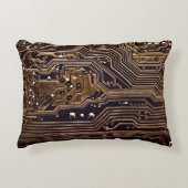 Golden circuit board. Electronic computer hardware アクセントクッション (正面)