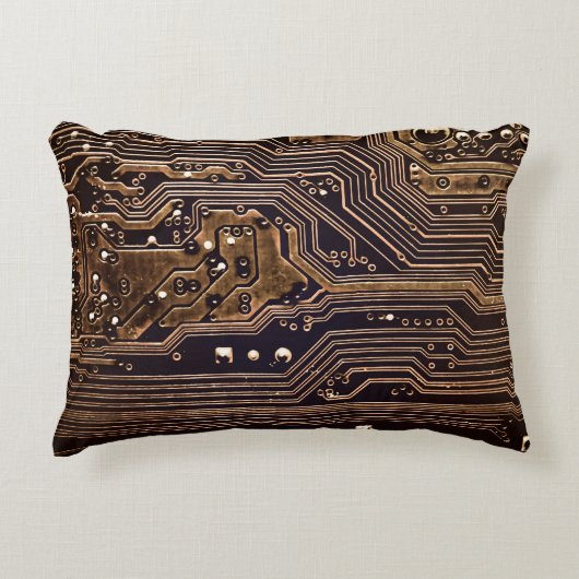 Golden circuit board. Electronic computer hardware アクセントクッション (正面)