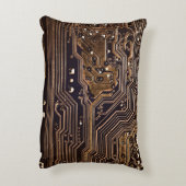 Golden circuit board. Electronic computer hardware アクセントクッション (裏面(縦))