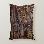 Golden circuit board. Electronic computer hardware アクセントクッション (正面(垂直))