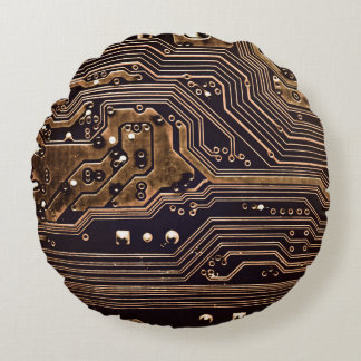 Golden circuit board. Electronic computer hardware ラウンドクッション