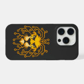 Golden Circuit Lion iPhone 15 Case iPhoneケース (裏面横)
