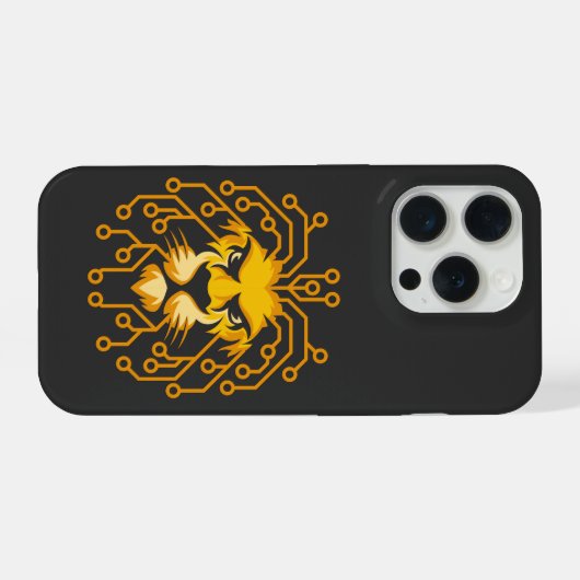 Golden Circuit Lion iPhone 15 Case iPhoneケース (裏面横)