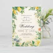 Golden Citrus Blossom Wedding 招待状 (スタンド正面)