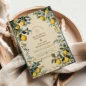 Golden Citrus Blossom Wedding 招待状