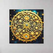 Golden Clockwork Celestial Art キャンバスプリント (正面)