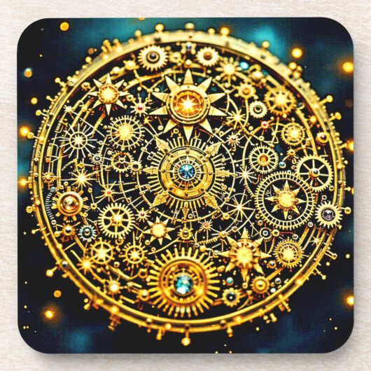 Golden Clockwork Celestial Art コースター (正面)