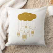 Golden Cloud & Lanterns Ramadan Pillow クッション (ブランケット)