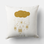 Golden Cloud & Lanterns Ramadan Pillow クッション (裏面)