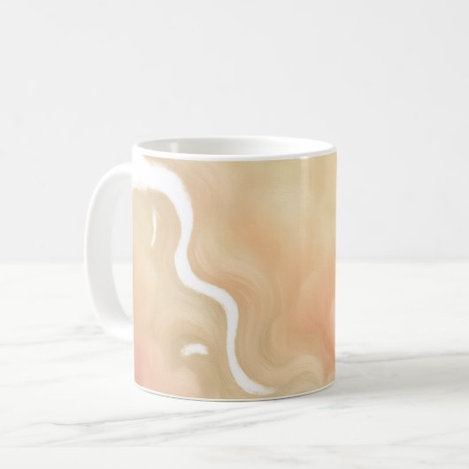 Golden Cloud Whispers Abstract コーヒーマグカップ (正面左)