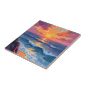 Golden Coast | Ocean Sunset Watercolor Painting タイル (側面)