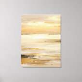 Golden Coastal Sunset Warm Ocean Horizon Neutral キャンバスプリント (正面)