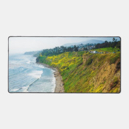 Golden Coastline in Bloom デスクマット