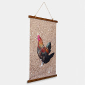 Golden Cockerel Rooster  吊り下げ型タペストリー (傾斜あり)