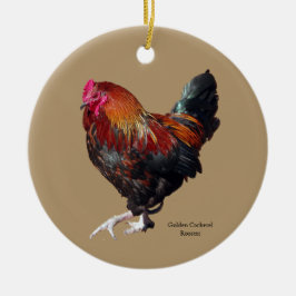 Golden Cockerel Rooster cutout ornament セラミックオーナメント