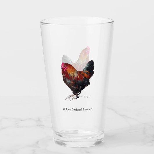 Golden Cockerel Rooster glass タンブラーグラス (正面)