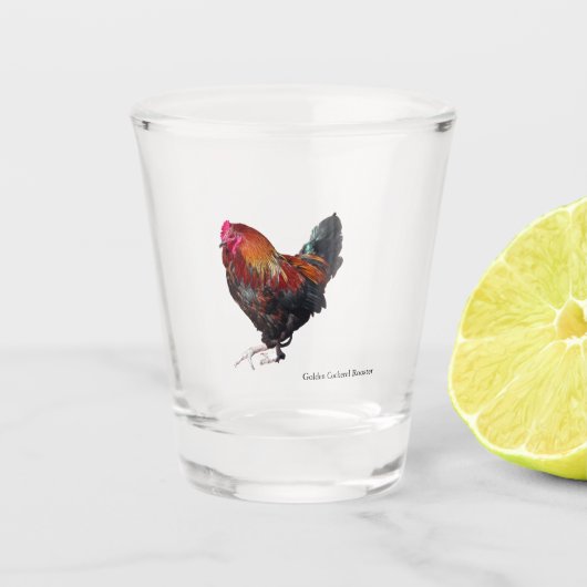 Golden Cockerel Rooster shot glass ショットグラス (正面)