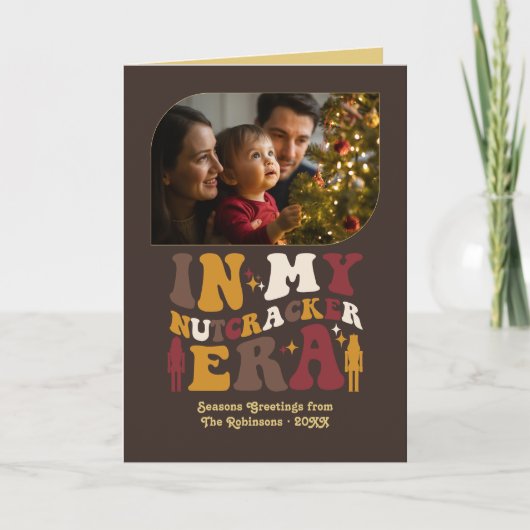 Golden Cocoa Fun Retro Christmas Photos シーズンカード (正面)