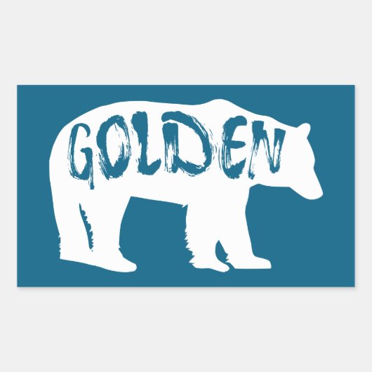 Golden Colorado Bear 長方形シール (正面)