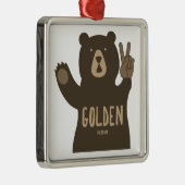 Golden Colorado Peace Bear メタルオーナメント (右)