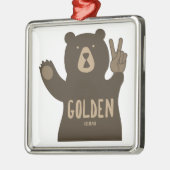 Golden Colorado Peace Bear メタルオーナメント (左)