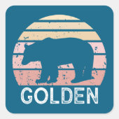 Golden Colorado Retro Bear スクエアシール (正面)