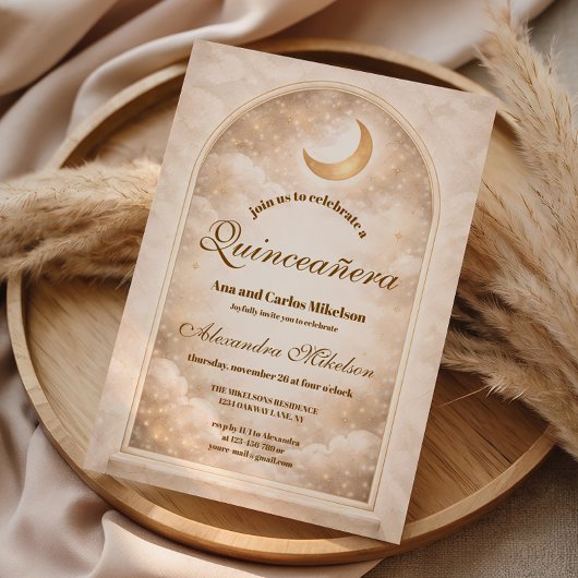 Golden Constellation Quinceañera 招待状