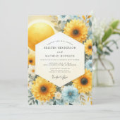 Golden Cornflower Meadow Wedding 招待状 (スタンド正面)