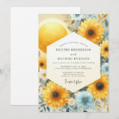 Golden Cornflower Meadow Wedding 招待状 (正面/裏面)