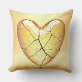 Golden Cracked Heart Art クッション (正面)