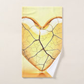 Golden Cracked Heart Art バスタオルセット (ハンドタオル)