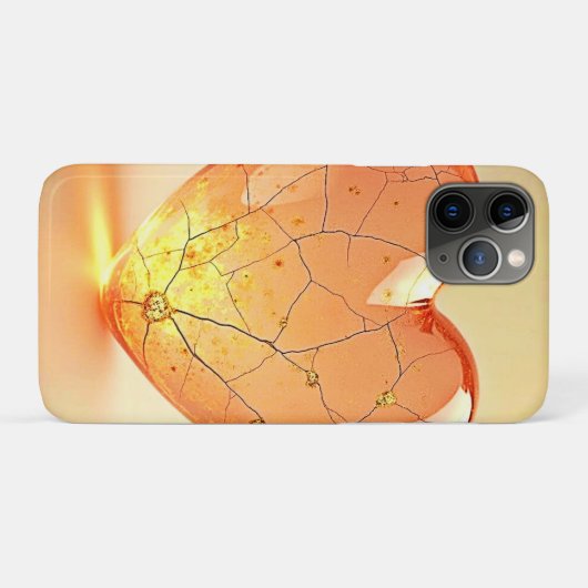 Golden Cracked Heart Glow Case-Mate iPhoneケース (裏面(横))