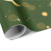Golden Crescent Moon Bokeh - Celestial Starry ラッピングペーパー (ロールコーナー)