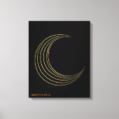 Golden Crescent Moon Celestial Art Canvas Gift キャンバスプリント (正面)