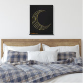Golden Crescent Moon Celestial Art Canvas Gift キャンバスプリント (インサイチュ (寝室))