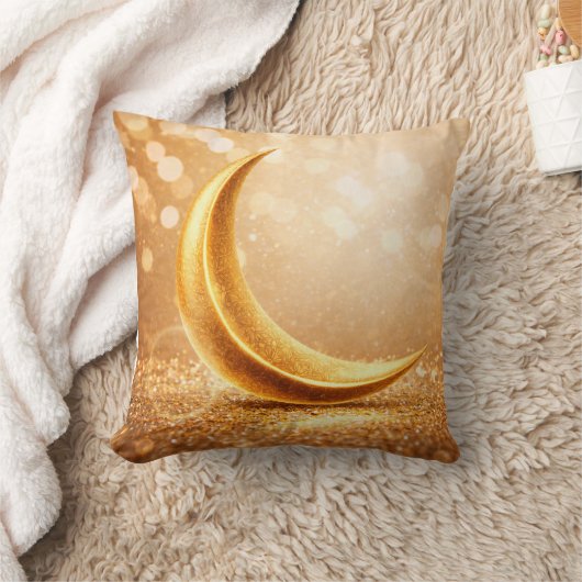 Golden Crescent Moon Cushion クッション (ブランケット)