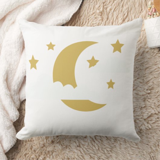 Golden Crescent Moon Pillow クッション (ブランケット)