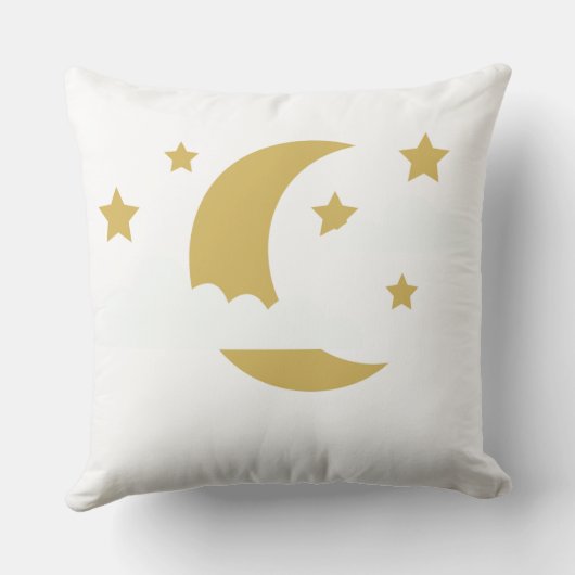 Golden Crescent Moon Pillow クッション (裏面)