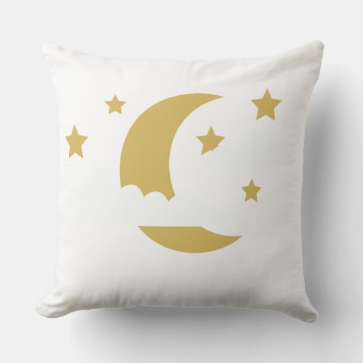 Golden Crescent Moon Pillow クッション (正面)